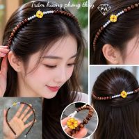 CÀI TÓC TRẦM HƯƠNG ĐÍNH CHARM HOA KÈM NGỌC TRAI