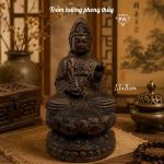 TƯỢNG PHẬT QUAN ÂM BỒ TÁT CẦM BÌNH CAM LỘ TRẦM HƯƠNG SÁNH CHÌM CẦU BÌNH AN, MAY MẮN