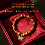 VÒNG TAY TRẦM HƯƠNG ĐỐT XƯƠNG MIX CHARM ĐÁ
