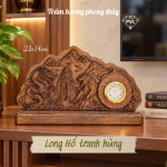 TRANH ĐỒNG HỒ LONG HỔ TRANH HÙNG TRẦM HƯƠNG VN