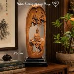 TRANH QUAN ÂM THIỀN CẢNH TRẦM HƯƠNG PHONG THỦY BÌNH AN NHƯ Ý